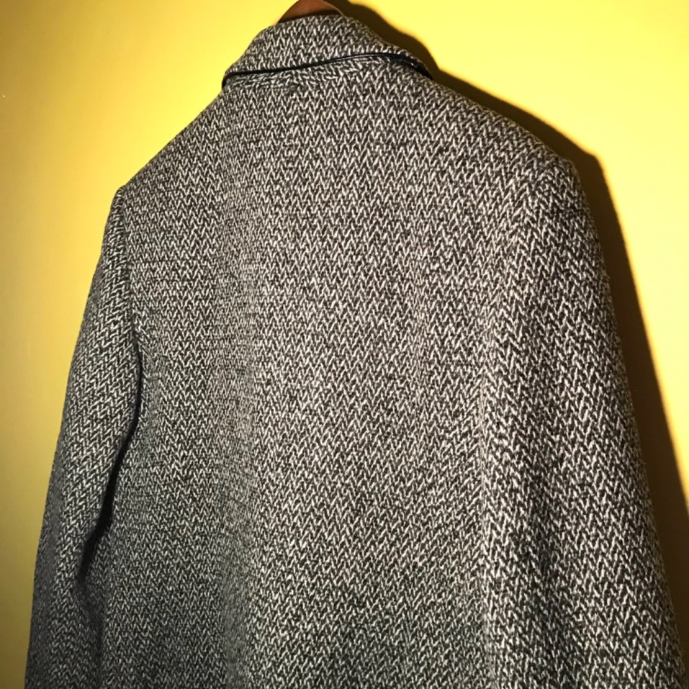 Mackintosh Vintage Wool Tweed Coat EcoChic Overcoat Gray Black Women’s Size 12 - Picture 12 of 16